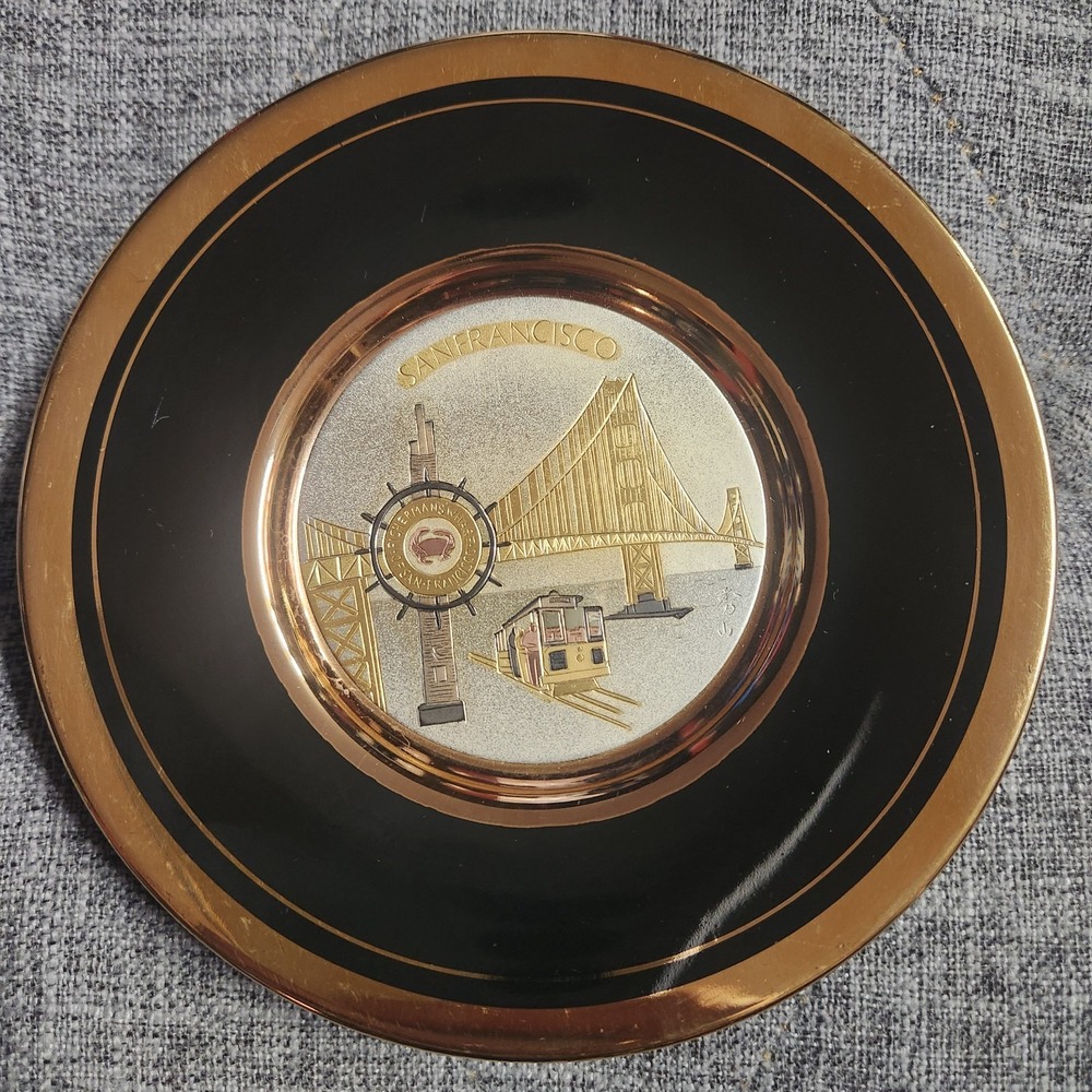 BEAUTIFUL The Art of CHOKIN 3.25 " 24K Gold Edge, San Francisco Golden Gate
